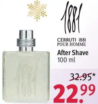 Rossmann CERRUTI 1881 POUR HOMME After Shave 100 ml Angebot