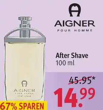 Rossmann AIGNER POUR HOMME After Shave 100 ml Angebot