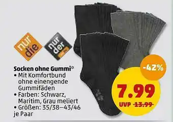 PENNY Nur Die Oder Nur Der Socken Ohne Gummi Angebot