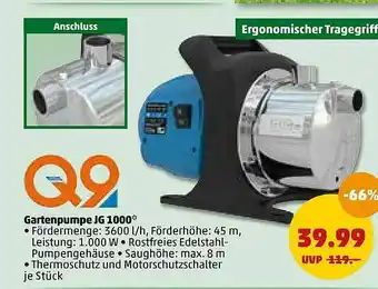 PENNY Q9 Gartenpumpe Jg1000 Angebot