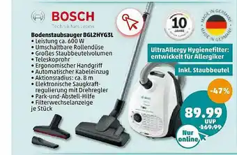 PENNY Bosch Bodenstaubsauger Bgl2hyg3l Angebot