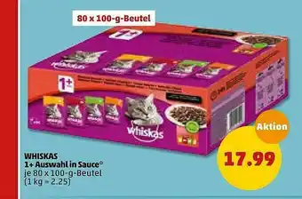 PENNY Whiskas 1+ Auswahl In Sauce Angebot