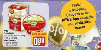 REWE Popp Fleischsalat Oder Eiersalat Angebot