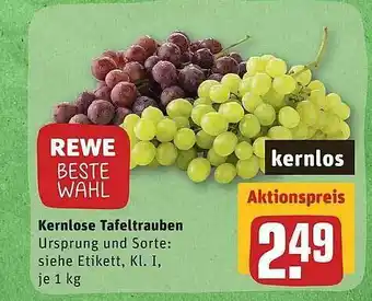 REWE Kernolse Tafeltrauben Angebot