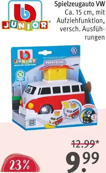 Rossmann Junior Spielzeugauto VW Angebot