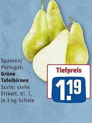 REWE Spanien Portugal Grüne Tafelbirnen Angebot