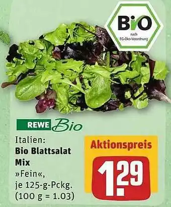 REWE Italien : Bio Blattsalat Mix Angebot