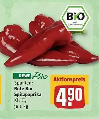 REWE Spanien : Rote Bio Sptizpaprika Angebot