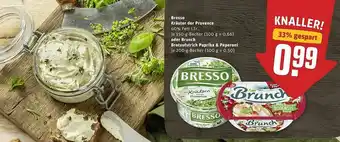 REWE Bresso Kräuter Der Provence Oder Brunch Brotaufstrich Paprika & Peperoni Angebot