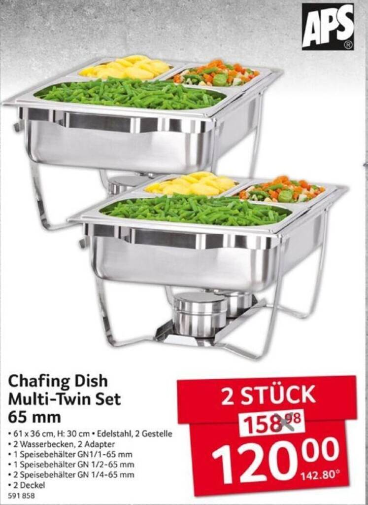 APS Chafing Dish MultiTwin Set 65 mm 2 STÜCK Angebot bei Selgros