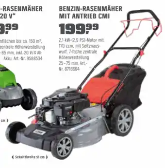 OBI Benzin Rasenmäher mit Antrieb CMI Angebot