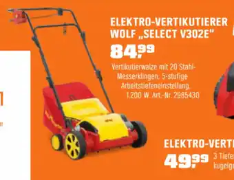OBI Elektro Vertikutierer Wolf ,,Select V302E" Angebot