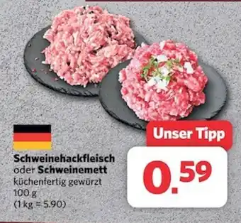 Combi Schweinehackfleisch oder Schweinemett küchenfertig gewürzt 100g Angebot