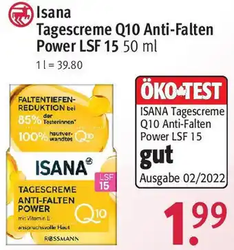 Rossmann Isana Tagescreme Q10 Anti-Falten Power LSF 15 50 ml Angebot