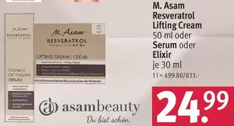 Rossmann M. Asam Resveratrol Lifting Cream 50 ml oder Serum oder Elixir 30 ml Angebot