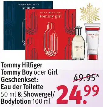 Rossmann Tommy Hilfiger Tommy Boy oder Girl Geschenkset: Eau der Toilette 50 ml & Showergel/Bodylotion 100 ml Angebot