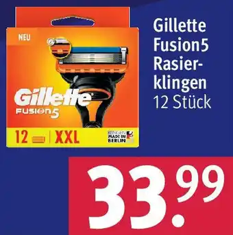 Rossmann Gillette Fusion5 Rasierklingen 12 Stück Angebot