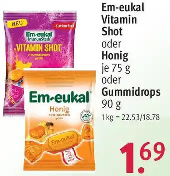 Rossmann Em-eukal Vitamin Shot oder Honig 75 g oder Gummidrops 90 g Angebot
