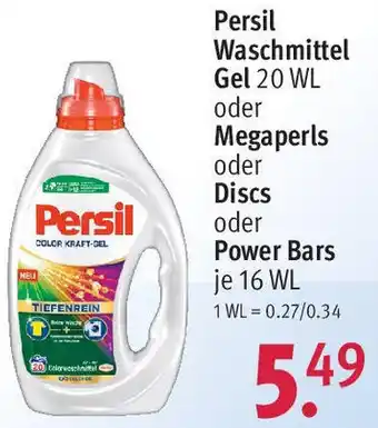 Rossmann Persil Waschmittel Gel 20 WL oder Megaperls oder Discs oder Power Bars 16 WL Angebot