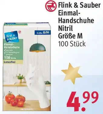 Rossmann Flink & Sauber Einmal Handschuhe Nitril Größe M 100 Stück Angebot