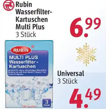 Rossmann Rubin Wasserfilter-Kartuschen Multi Plus 3 Stück Angebot