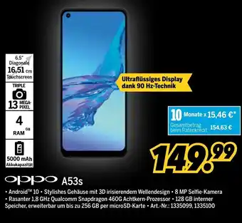 MEDIMAX Oppo A53s Angebot