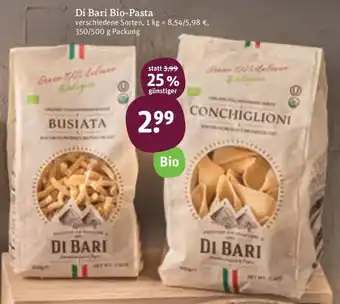 tegut Di Bari Bio-Pasta 350/500 g Packung Angebot