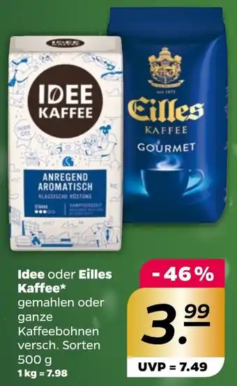 NETTO Idee oder Eilles Kaffee 500 g Angebot