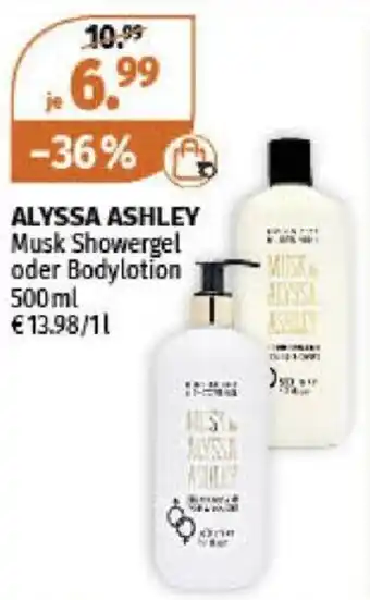 Müller ALYSSA ASHLEY Musk Showergel oder Bodylotion 500 ml Angebot