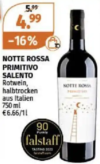 Müller NOTTE ROSSA PRIMITIVO SALENTO Rotwein 750 ml Angebot