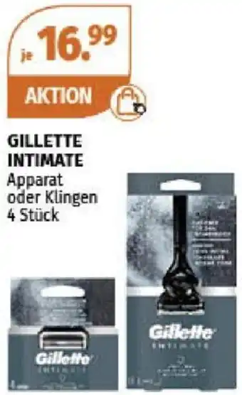 Müller GILLETTE INTIMATE Apparat oder Klingen 4 Stück Angebot