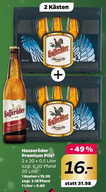 NETTO Hasseröder Premium Pils 2 x 20 x 0,5 Liter Angebot