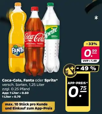 NETTO Coca-Cola, Fanta oder Sprite 1,25 Liter Angebot