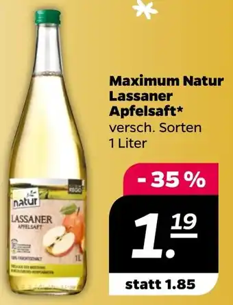 NETTO Maximum Natur Lassaner Apfelsaft 1 Liter Angebot