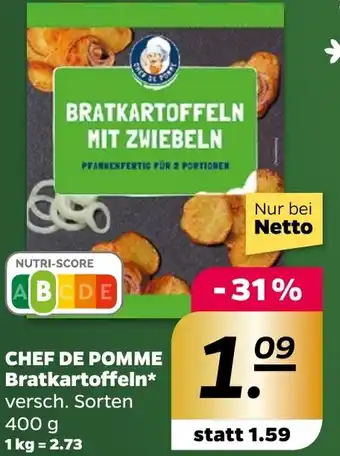 NETTO CHEF DE POMME Bratkartoffeln 400 g Angebot