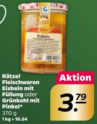 NETTO Rätzel Fleischwaren Eisbein mit Füllung oder Grünkohl mit Pinkel 370 g Angebot