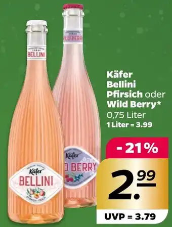 NETTO Käfer Bellini Pfirsich oder Wild Berry 0,75 Liter Angebot