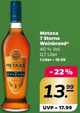 NETTO Metaxa 7 Sterne Weinbrand 0,7 Liter Angebot