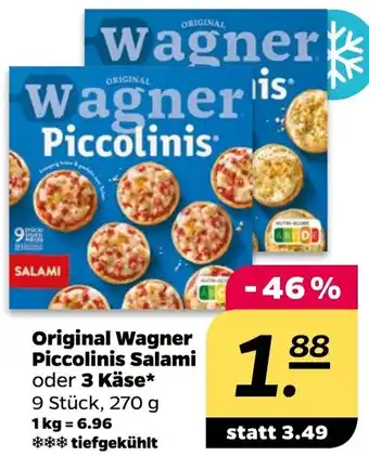 NETTO Original Wagner Piccolinis Salami oder 3 Käse 270 g Angebot