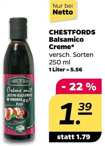 NETTO CHESTFORDS Balsamico Creme 250 ml Angebot