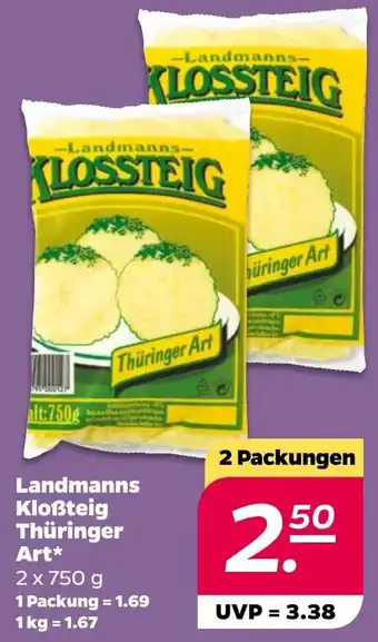 NETTO Landmanns Kloßteig Thüringer Art 2x750 g Angebot