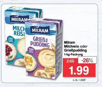 Famila Nord West Milram Milchreis oder Grießpudding 1-kg-Packung Angebot