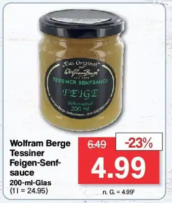 Famila Nord West Wolfram Berge Tessiner Feigen-Senfsauce 200-ml-Glas Angebot