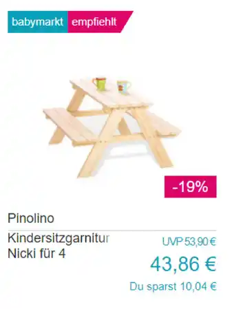 Baby-Markt Pinolino Kindersitzgarnitur Nicki für 4 Angebot