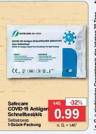 Famila Nord West Safecare COVID-19 Antigen Schnelltestkit Selbsttest 1-Stück-Packung Angebot