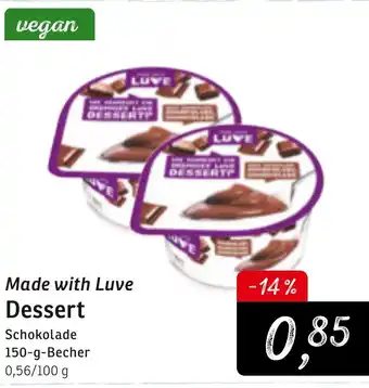 KONSUM Made with Luve Dessert 150g Becher Angebot