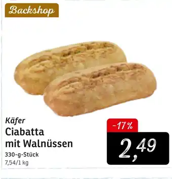 KONSUM Käfer Ciabatta mit Walnüssen 330g Angebot