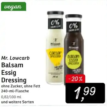 KONSUM Mr. Lowcarb Balsam Essig Dressing 240ml Angebot