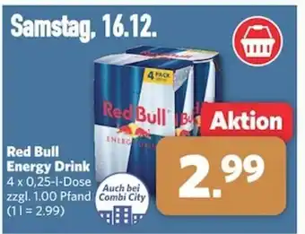 Combi Red Bull Energy Drink 4 x 0,25-L Angebot