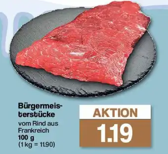 Famila Nord West Bürgermeis-terstücke vom Rind aus Frankreich 100 g Angebot